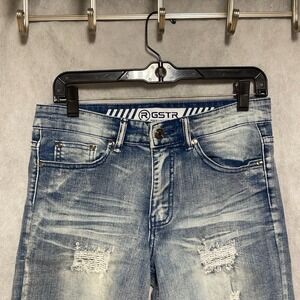 VTG G-Star RAW Shorts Men 29 Blue Denim Jeans Stone Wash Distressed 12 " Jorts